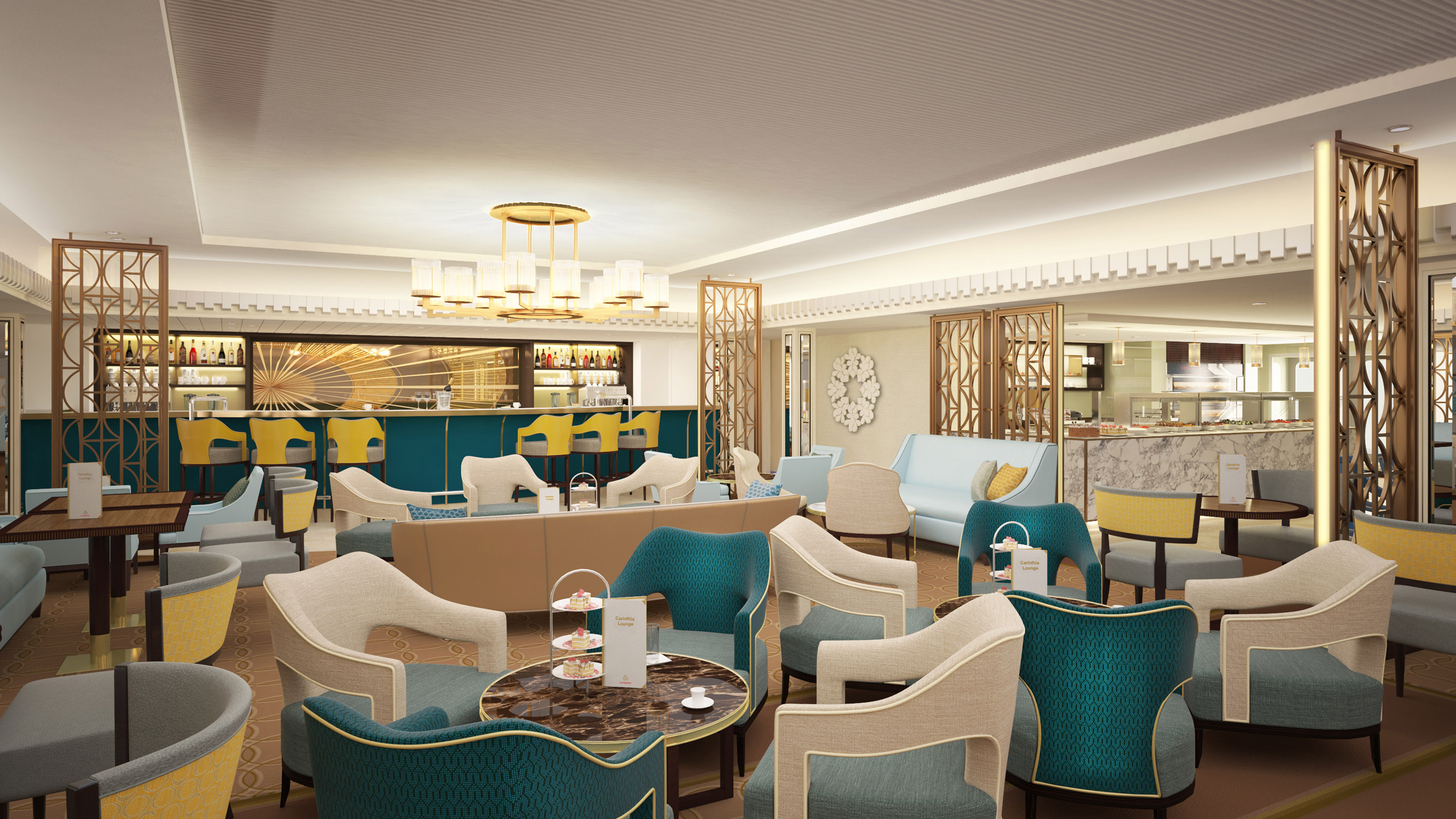 Carinthia Lounge Queen Mary 2 rendering