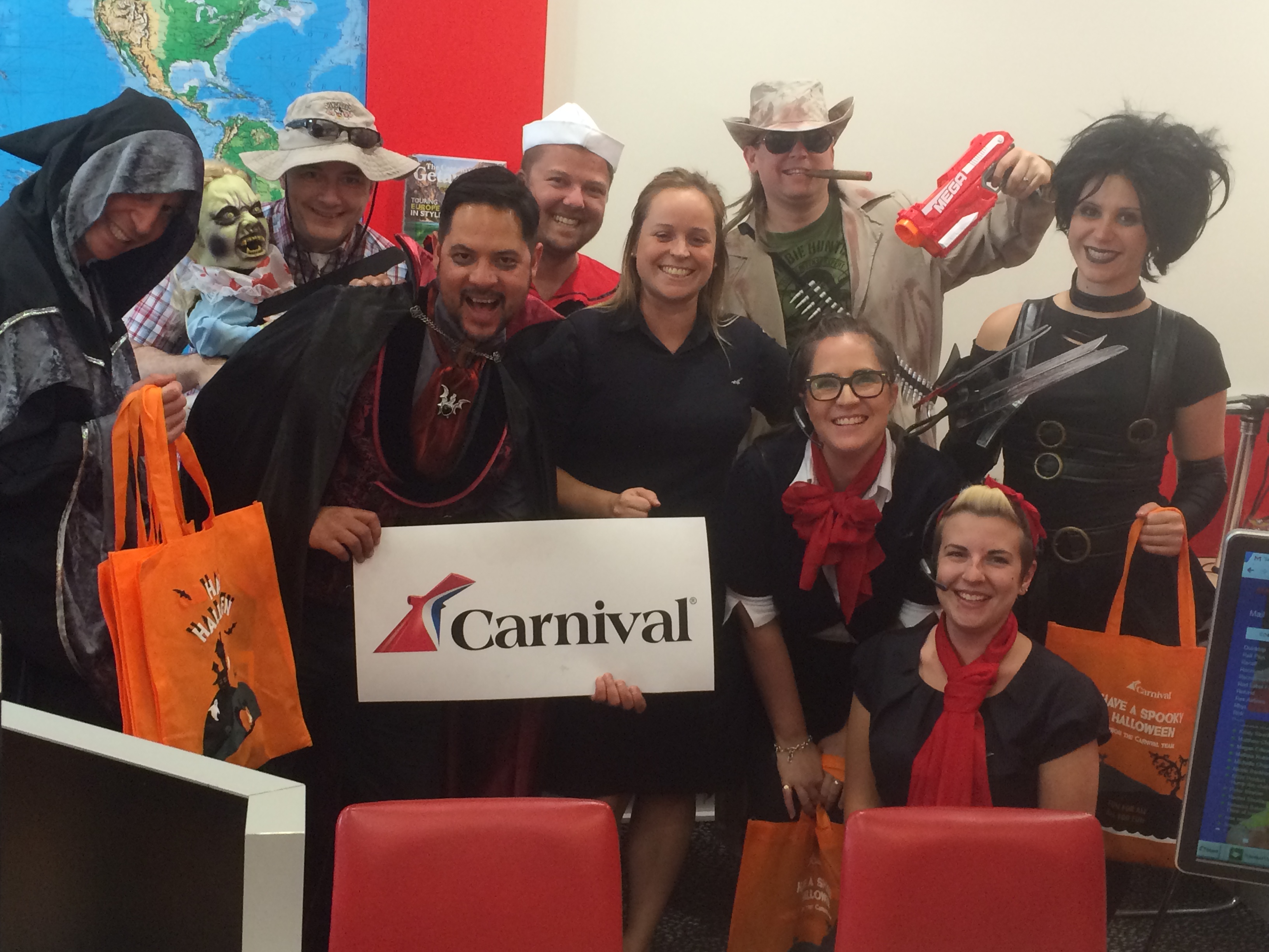 Carnival Cruise Lines sales team during spooktacular sales blitz