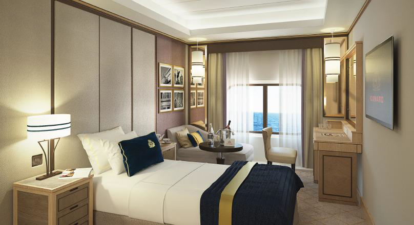 Cunard Britannia Single Stateroom render