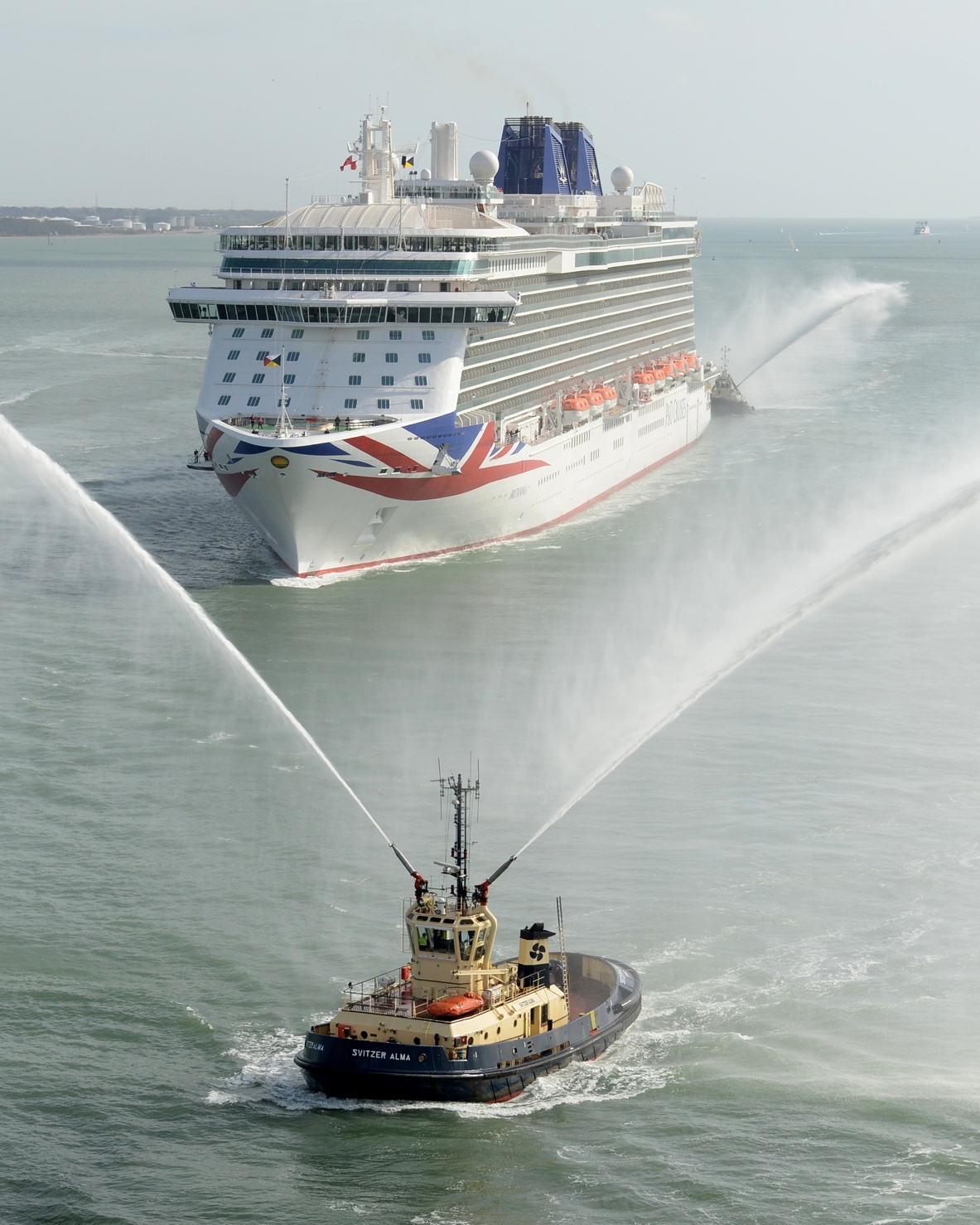 Britannia is greeted as she arrives in Southampton March6