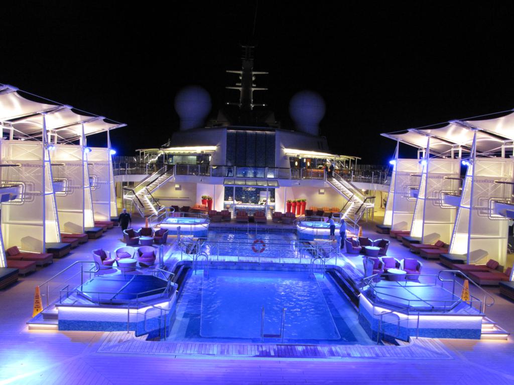 Celebrity Silhouette Pool Deck at night