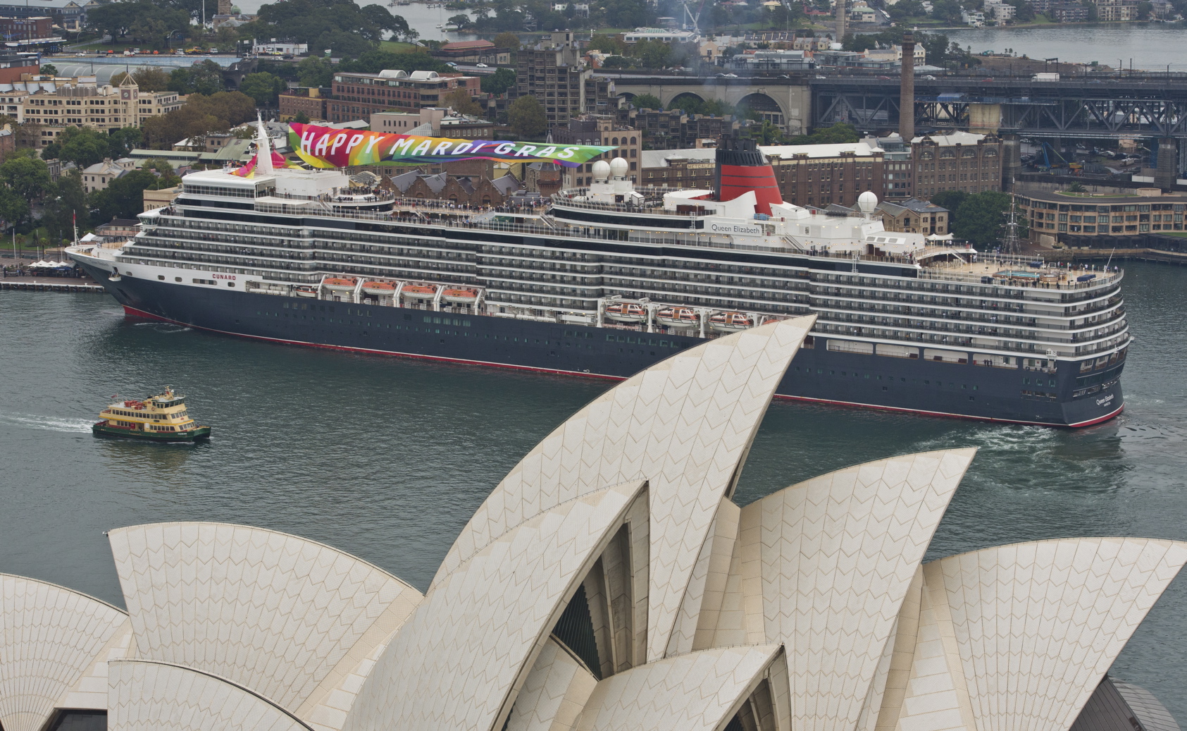 Cunards Queen Elizabeth Salutes Sydney Mardi Gras Mandatory Credit James Morgan 2