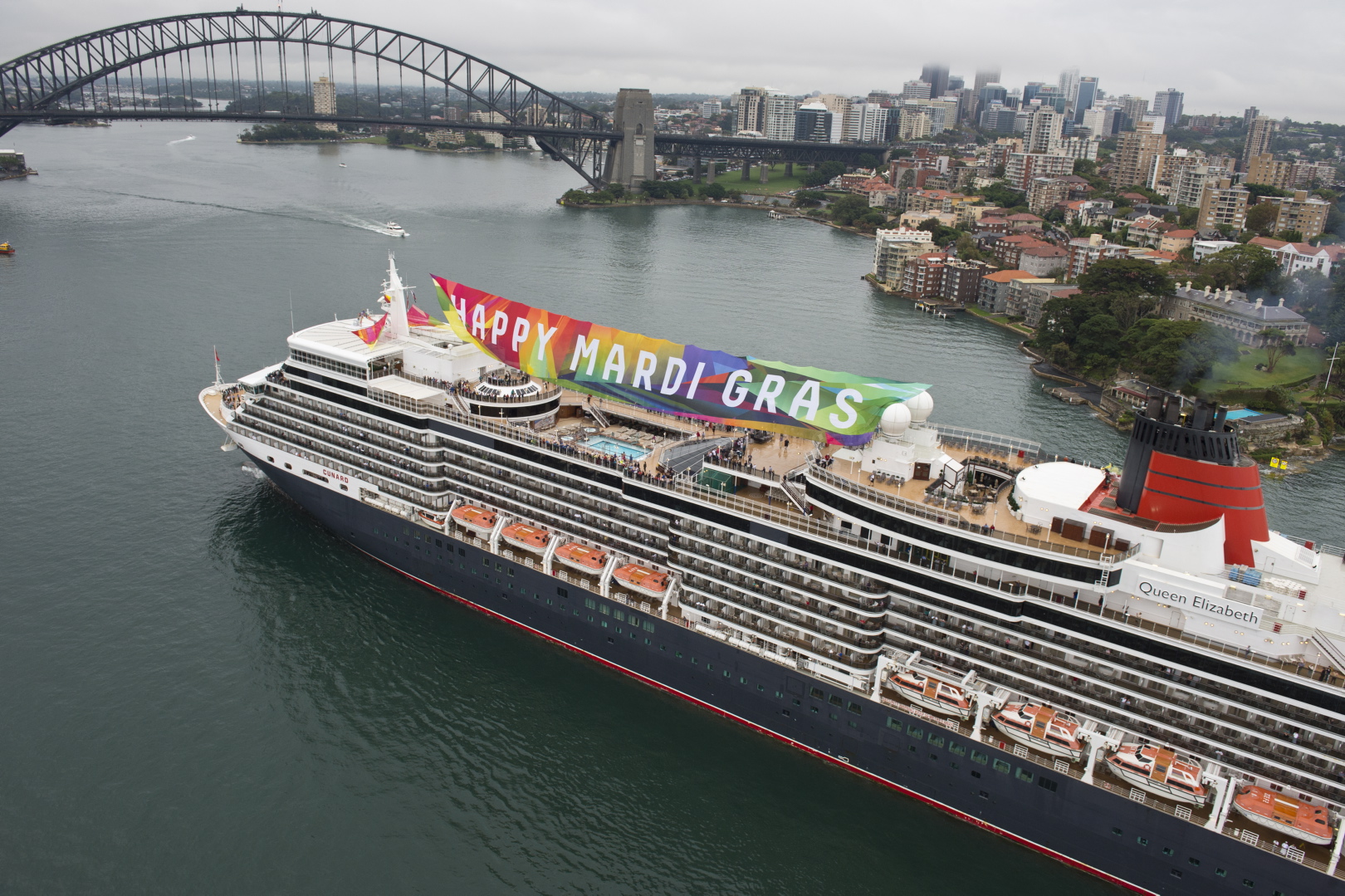 Cunards Queen Elizabeth Salutes Sydney Mardi Gras Mandatory Credit James Morgan 3