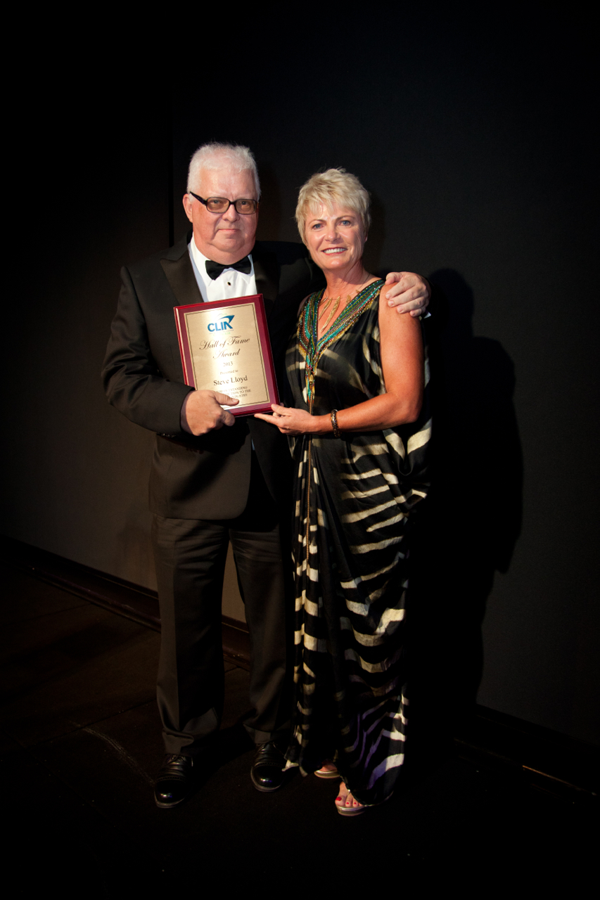 Hall of Fame Winner Steve Lloyd with past Cruise Council Chairman Sarina Bratton