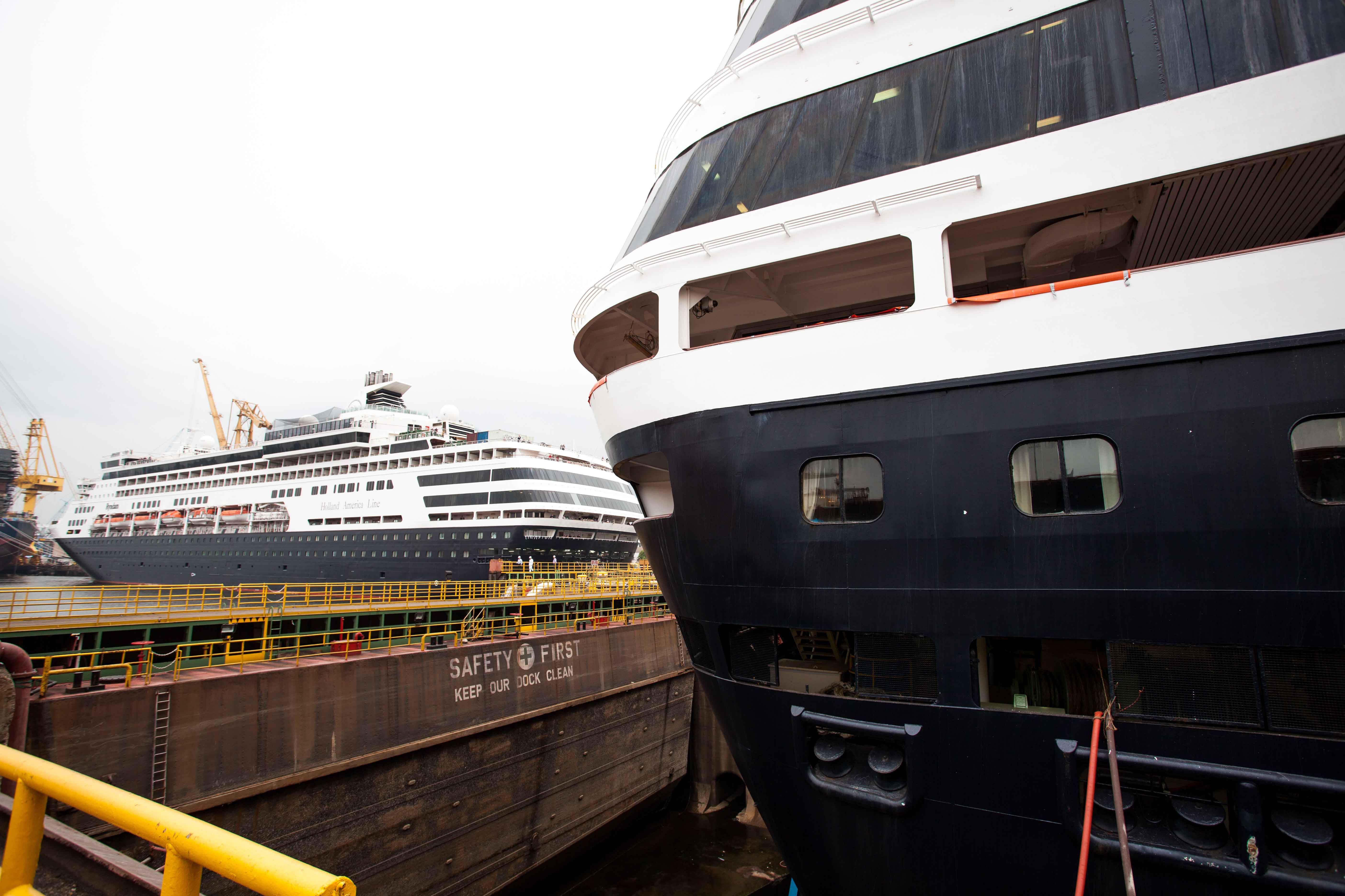 Pacific Aria and Pacific Eden meet in dry dock