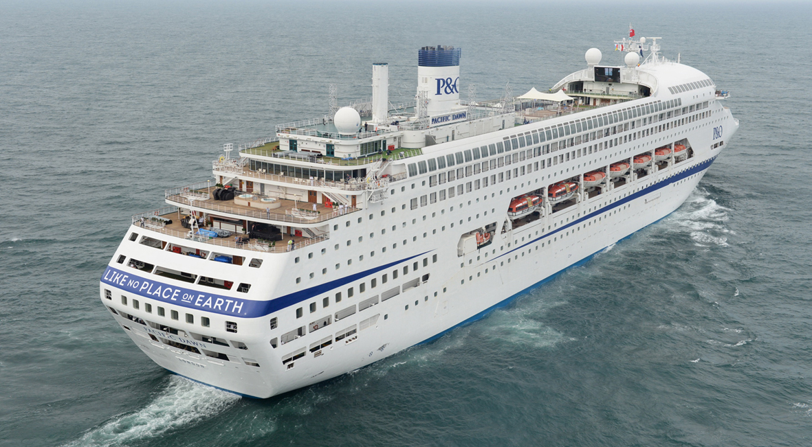Pacific Dawn at sea with new livery